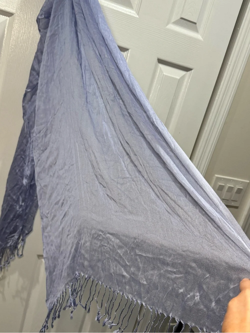 🪻 LOOK BY M NWT Women's Scarf Wrap REAL SILK in periwinkle purple/light blue 🪻